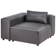 Divano angolare destro a 1 posto Modulo in ecopelle Nero stile moderno