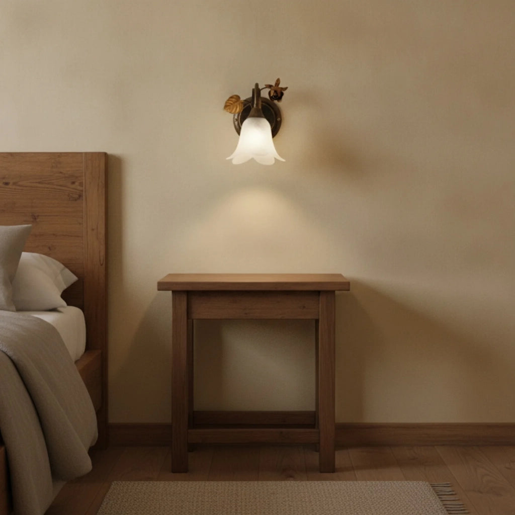 Applique Arte Povera Cestino 1 Luce Marrone e Bianco LuceArt Classic