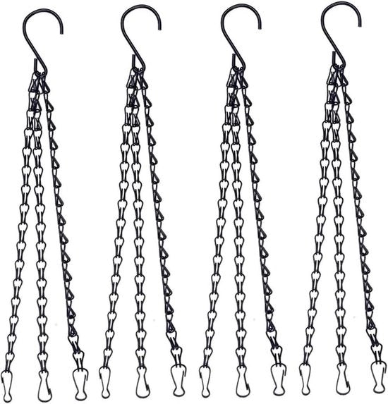 Hanger per piante - Catena metallica - Dispensatore per uccelli - Coo per uccelli - Lampade - Ornamenti - 4 pezzi - 58 cm
