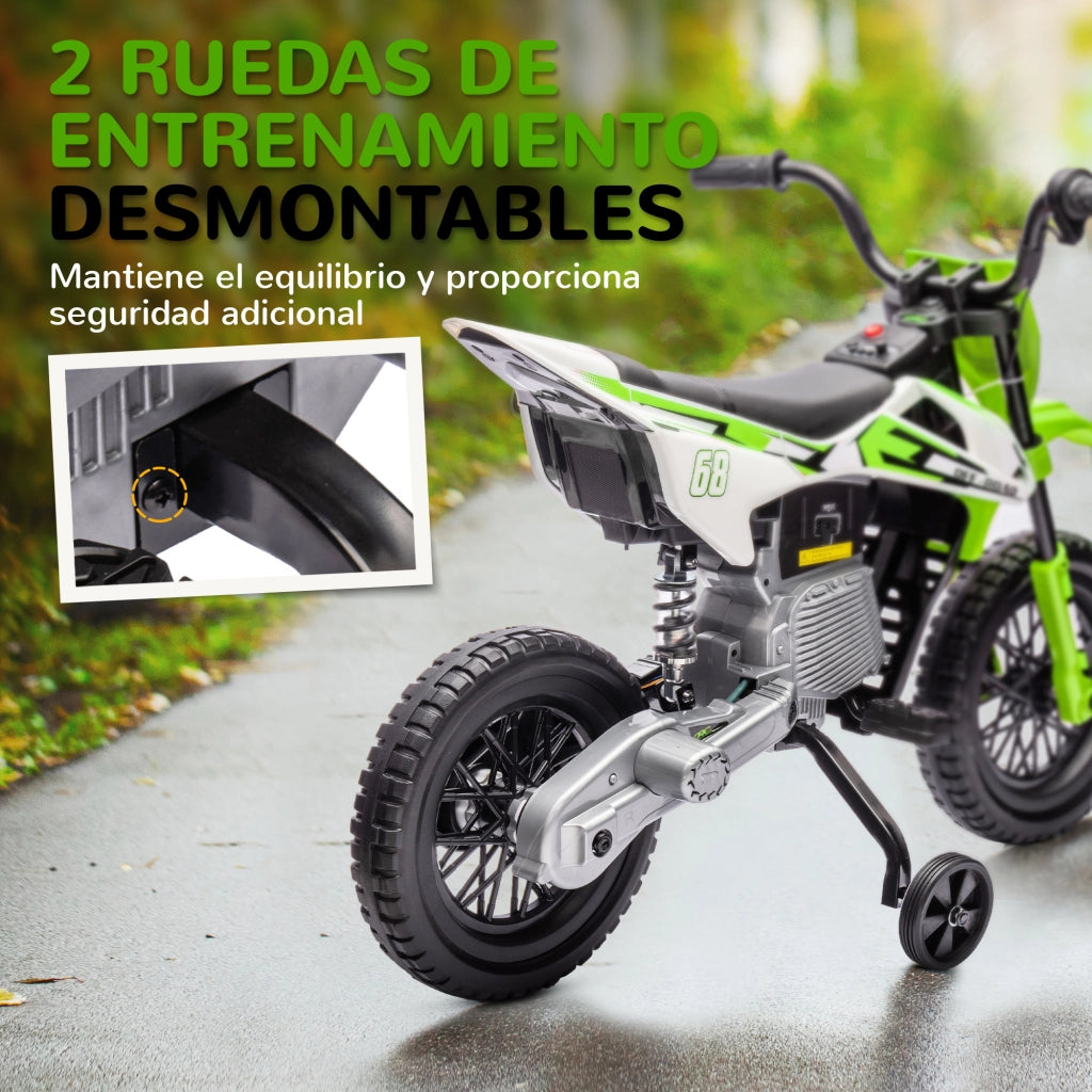 Moto Elettrica per Bambini ¨C zephmum ¨C Verde, Batteria 12V, 30 kg