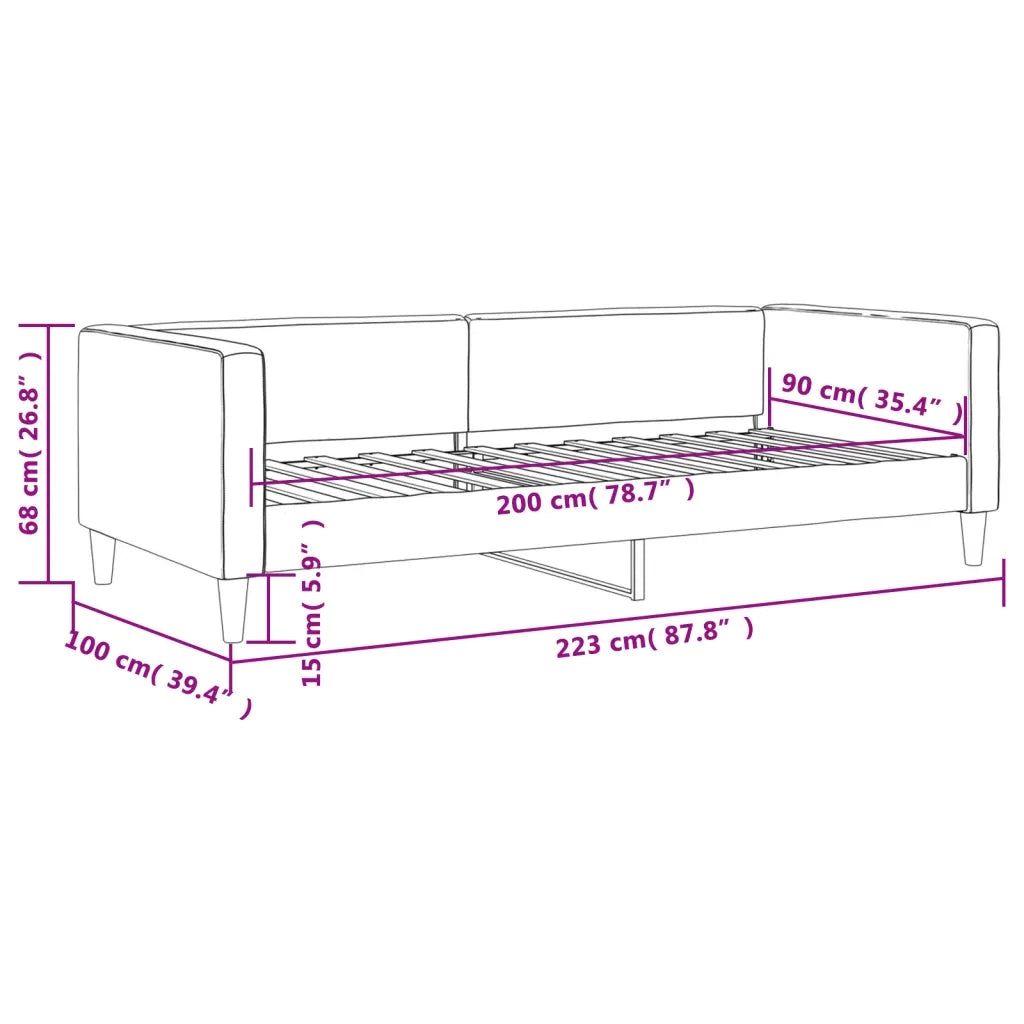 Letto da Giorno Crema 90x200 cm in Tessuto 353987