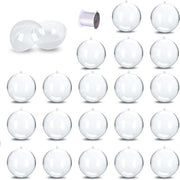 Set di 20 palline di plastica trasparente personalizzabili per riempire, cristalline con occhielli, decorazione per albero di Natale DIY.