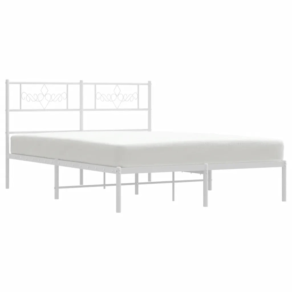 Giroletto con Testiera Metallo Bianco 120x190 cm 355313