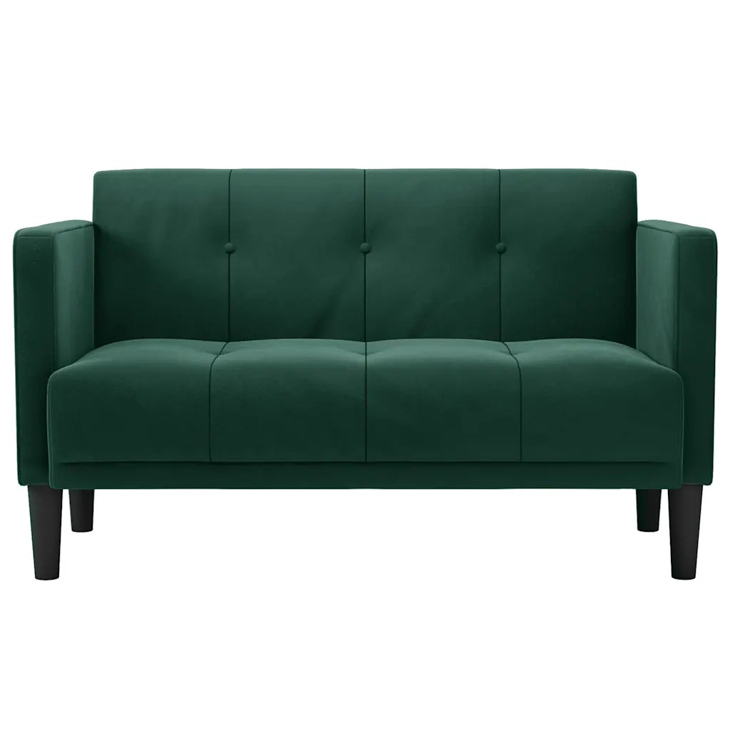 vidaXL Divano Divanetto Verde Scuro 111 cm in Velluto