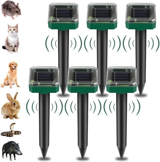 Repellente Solare per Topi - Impermeabile IP65 - Repellente Roditori - 6 pezzi