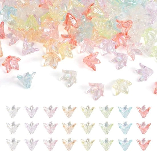 160 pezzi di spaziatori a forma di fiore di lillà in acrilico per gioielli e accessori DIY