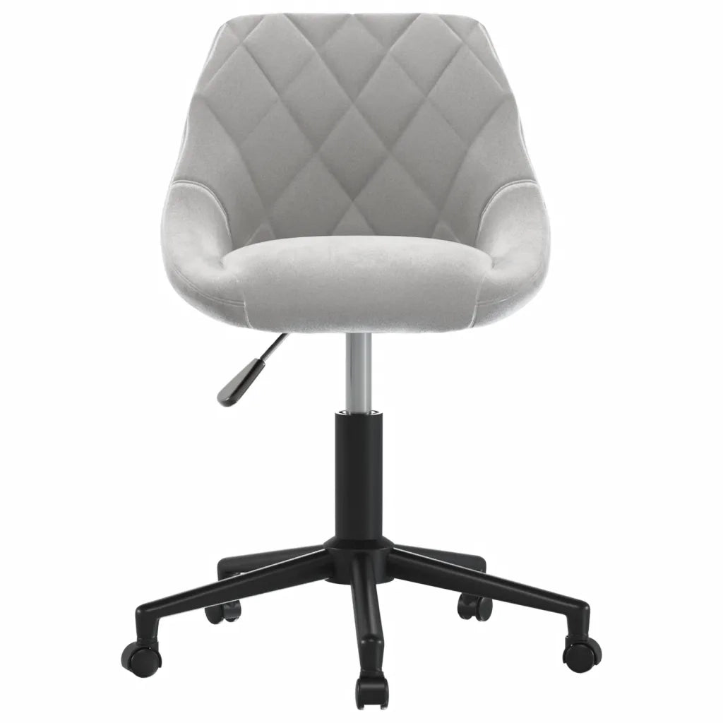 Sedia da Ufficio | Sedia da Gaming Girevole Grigio Chiaro in Velluto