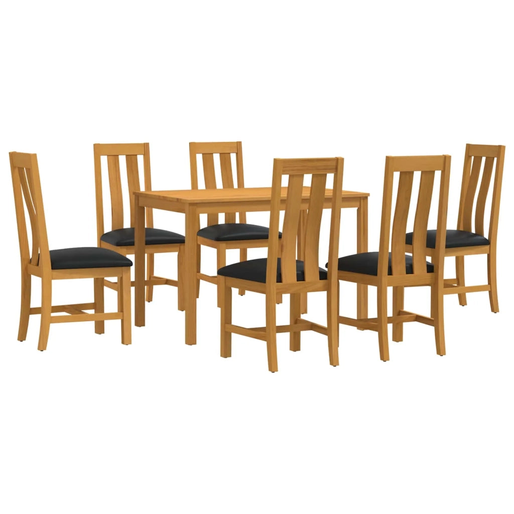 Set da pranzo 7 pz Nero Legno di Quercia Massello 3430261