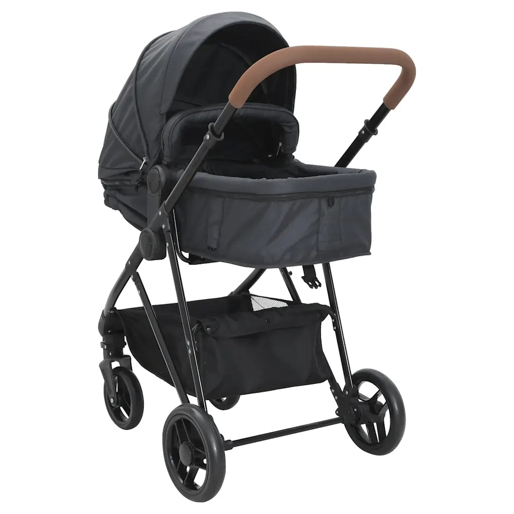 Passeggino 2 in 1 Antracite e Nero in Acciaio 10336