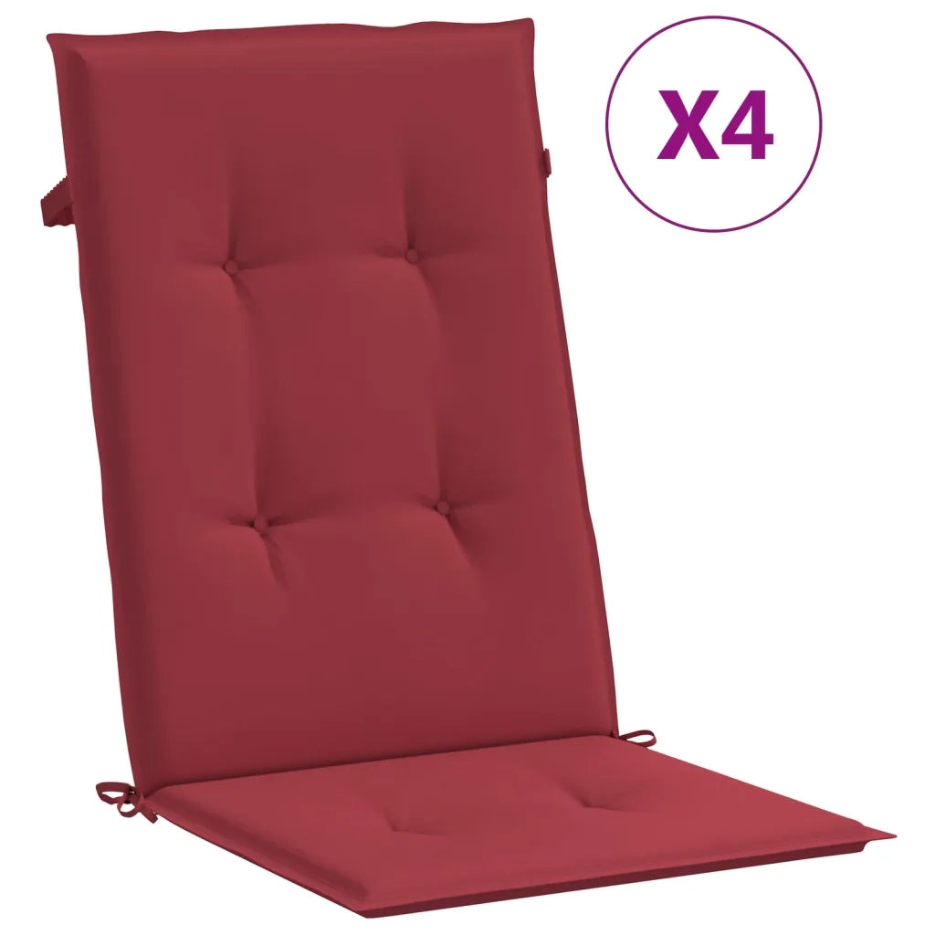 Cuscini per Sedie 4 pz | Cuscini per sedie Rosso Vino 120x50x3 cm in Tessuto