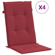 Cuscini per Sedie 4 pz | Cuscini per sedie Rosso Vino 120x50x3 cm in Tessuto