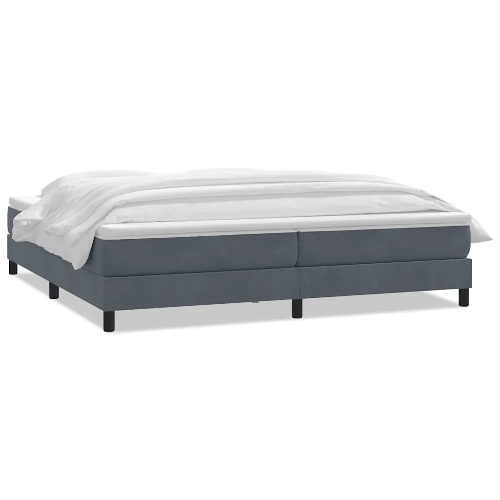 Giroletto a Molle con Materasso Grigio Scuro 180x220 cm Velluto 3315982