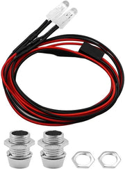 Accessori RC - Illuminazione LED - 2 Pezzi di Fari 5mm - Set di Luci - Adatto per Veicoli RC 1:10 - Gomma/Plastica
