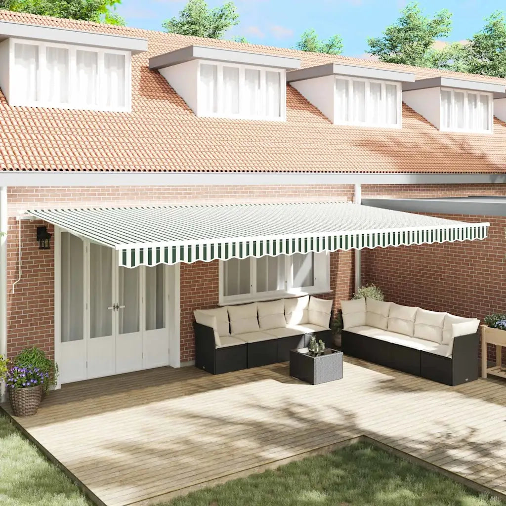Telo di ricambio per tenda da sole Verde e Bianco 580 x 295 cm 42000664