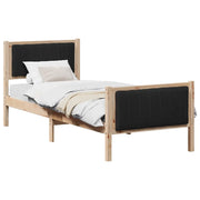Letto singolo | Letto per adulti | Struttura del Letto con testiera Marrone e nero 75 x 190 cm