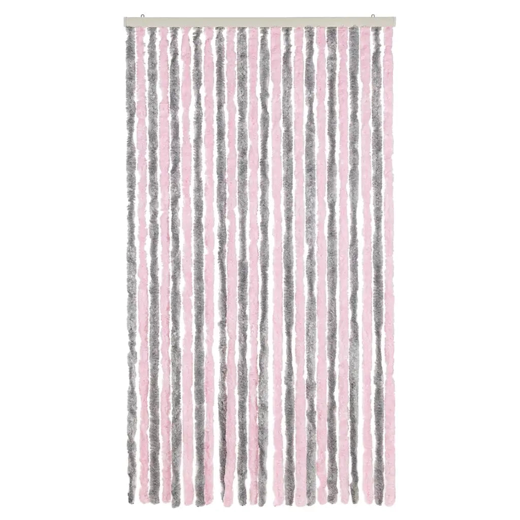 Tenda Antimosche Grigio Argento e Rosa 100x200 cm in Ciniglia CFW3636078