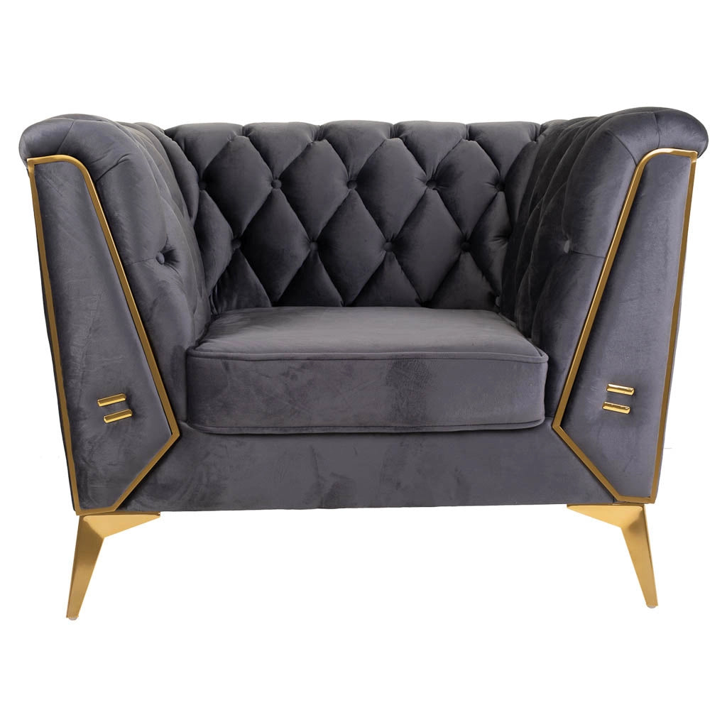 Poltrona imbottita grigia 104x72x75h