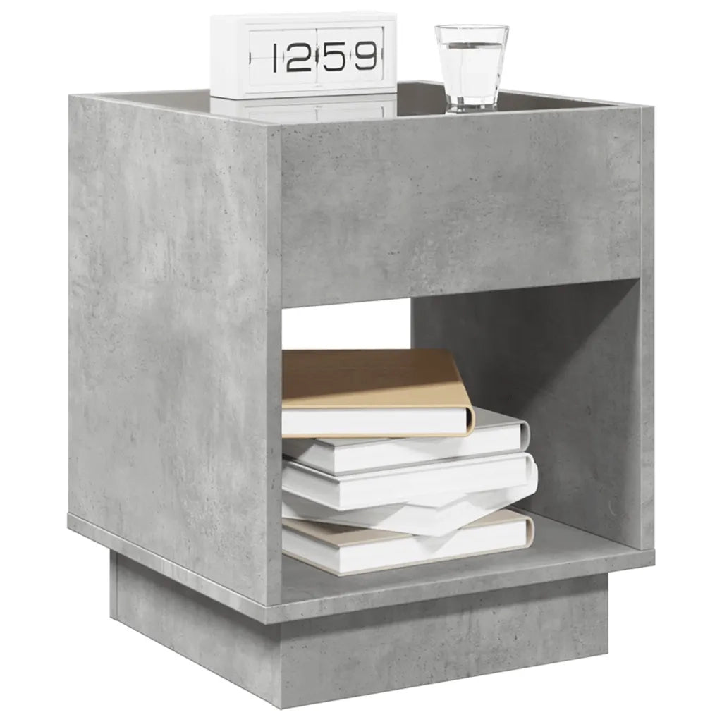 vidaXL Comodino con LED Infinity Grigio Cemento 40x40x50 cm