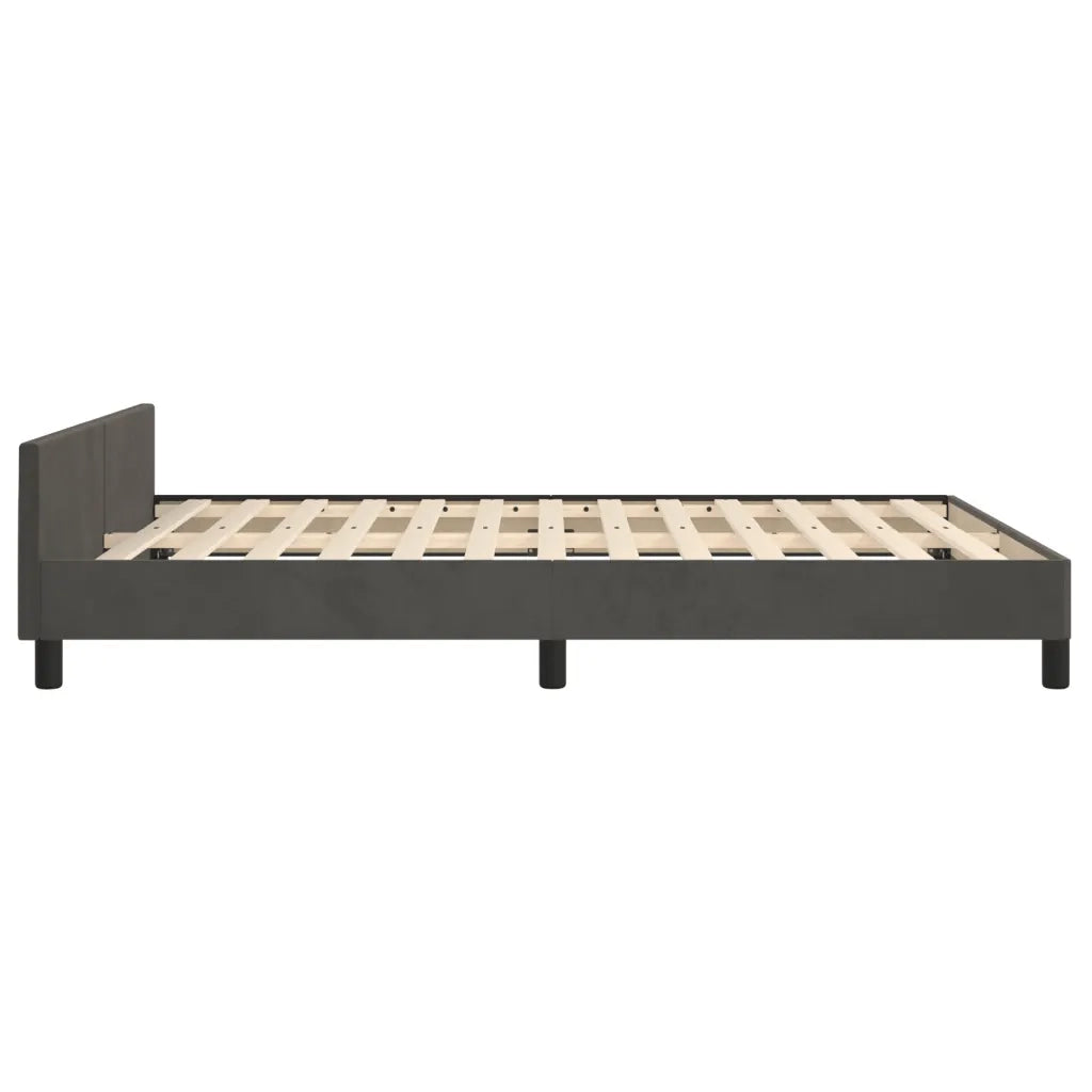 Giroletto senza Materasso Grigio Scuro 140x200 cm Velluto 3125636