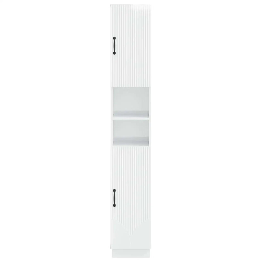 Armadio da Bagno con Ripiano Aperto HOORN Bianco Lucido 897259
