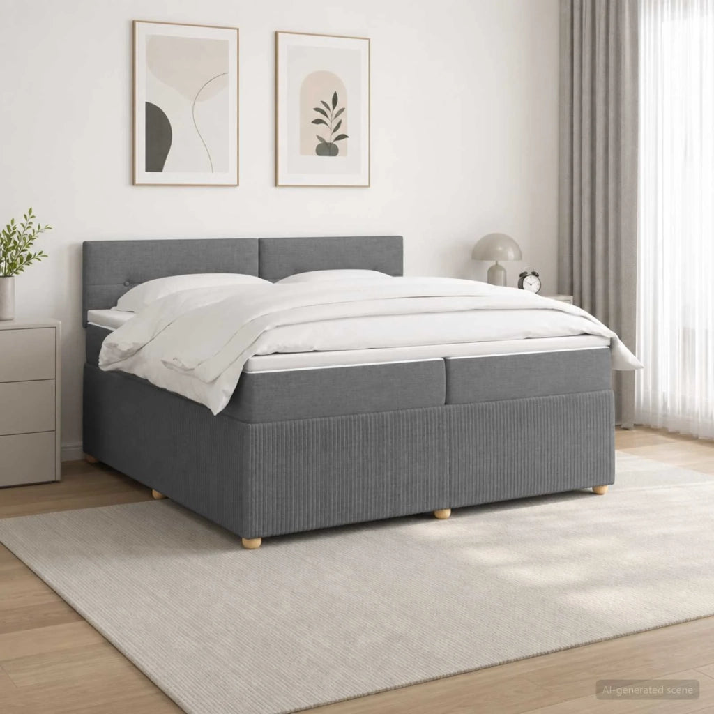 Letto box spring con materasso Grigio Scuro 200 x 200 cm 3453010