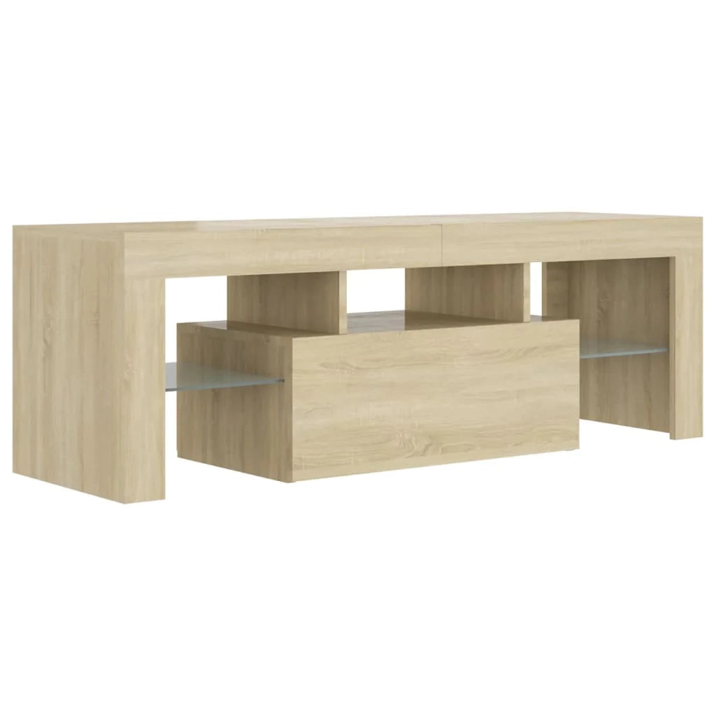 Mobile TV multimediale mensola TV credenza mobile TV per sala da pranzo soggiorno camera da letto con luci LED rovere Sonoma 120 x 35 x 40 cm marrone 02_0026756