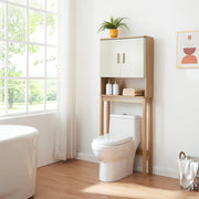 Armadietto sopra Gabinetto Ferrersp Sovrastruttura WC 160x63x20 cm Effetto Rovere / Legno di Pino / Color Avena [en.casa]