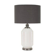 Lampada da tavolo Vidardo, Luce da scrivania , Luminaria da ufficio, Lampada da lavoro, 38x38 h65 cm, Bianco e Grigio