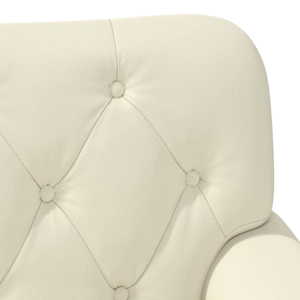 Loveseat con bottoni imbottiti Crema 120 x 65 x 77 cm 42041857