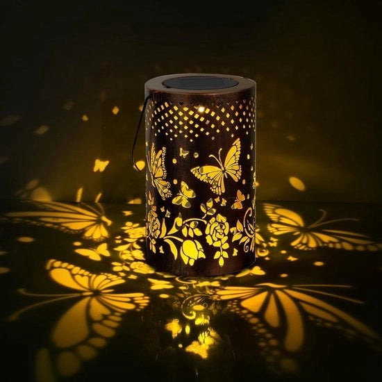 Lanterne Solare Esterna - Faro Solare Metallico per Giardino Lampada Solare Acqua-Resistente Lampada Esterna per Giardino Decorazione per Patio e Percorso Esterno