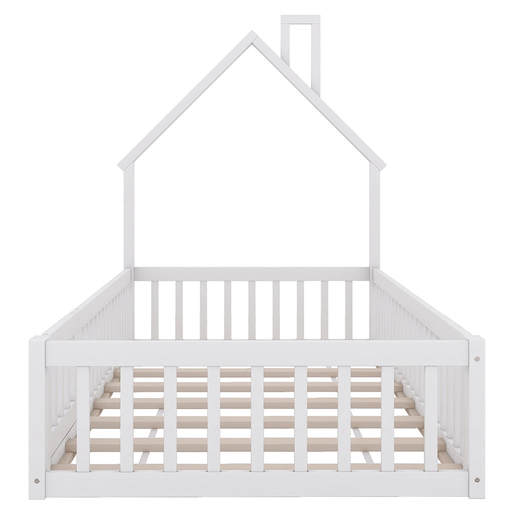 Letto a castello per bambini - Xylo - 90x200 cm - Bianco - Pino