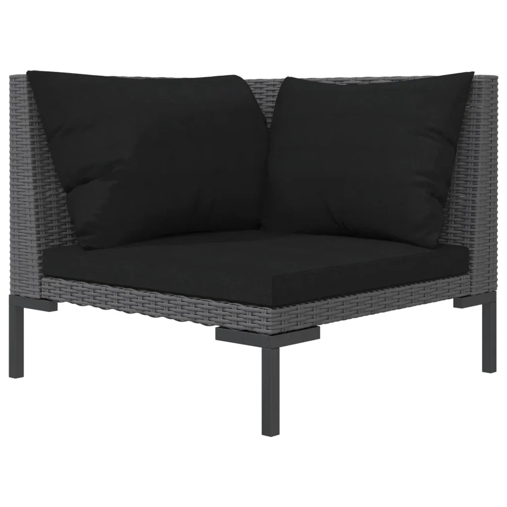 Set Divani Giardino 8 pz con Cuscini in Polyrattan Grigio Scuro cod mxl 48750