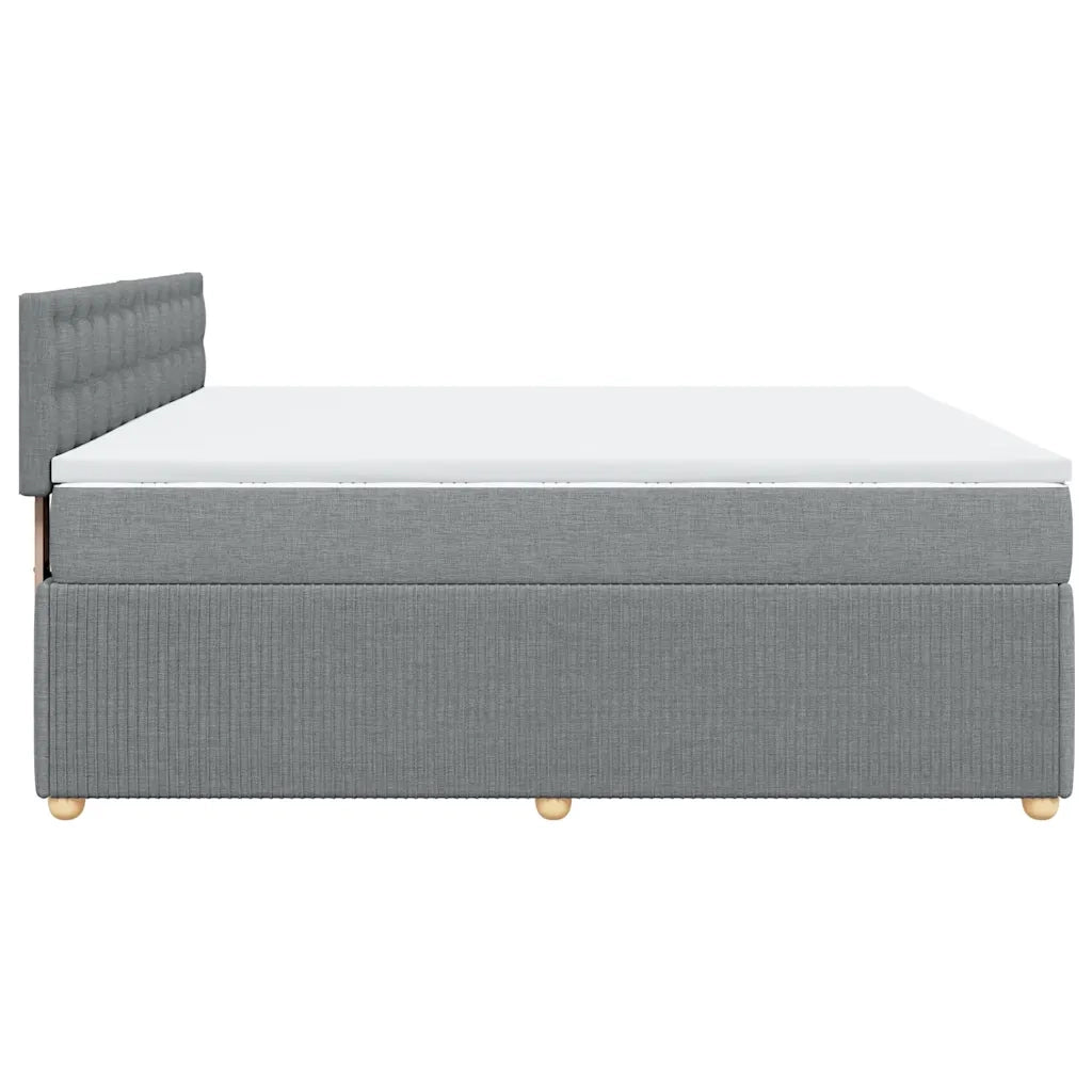 Giroletto a Molle con Materasso Grigio Chiaro180x200 cm Tessuto