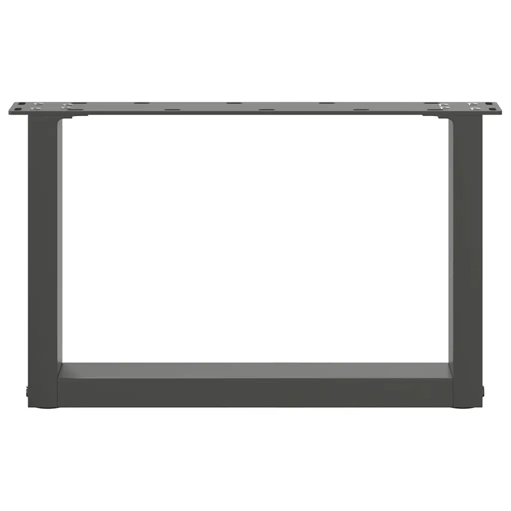 Gambe per Tavolino da CaffÃ¨ a Forma di U 2 pz Antracite 50x(30-31) cm Acciaio