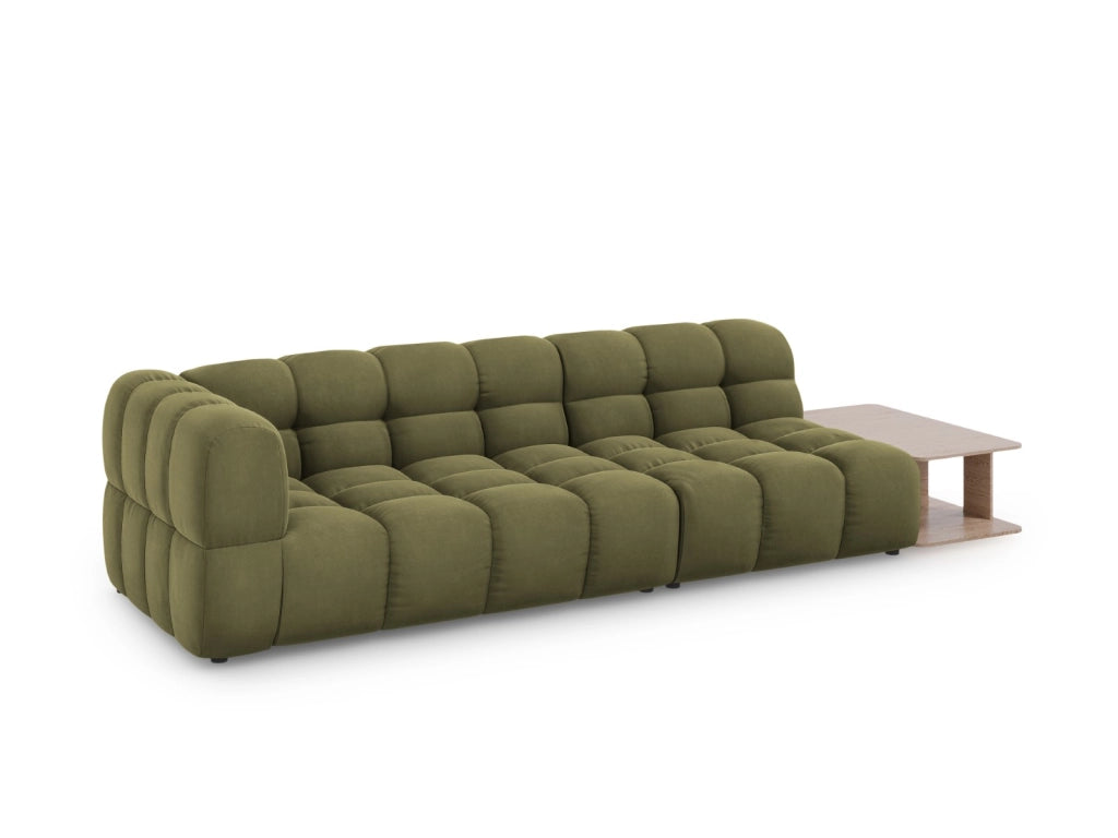 Cosmopolitan Design - Divano modulare destro "Sky" 4 posti in velluto verde chiaro 