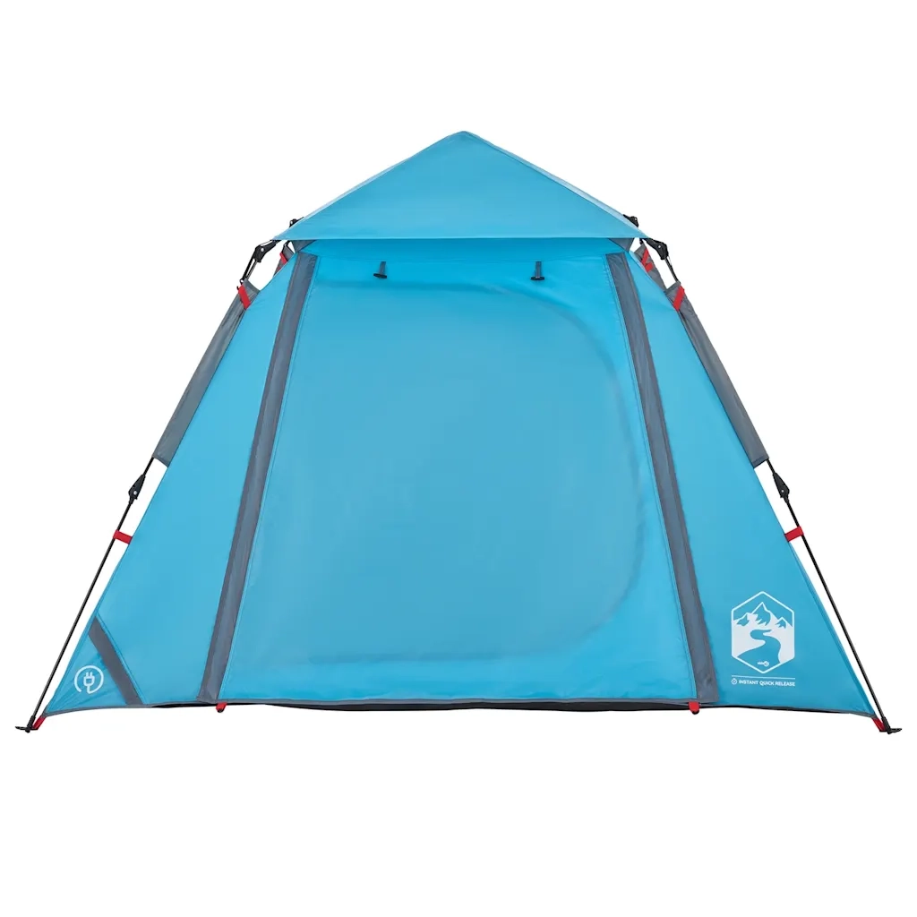 Tenda a Cupola da Campeggio 4 Persone-Tenda per Escursionismo Blu a Rilascio Rapido 666430