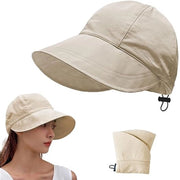 Cappello da Sole per Donne UPF 50+ - Cappello da Spiaggia Opportuno con Bordo Largo - Estate e Esterno - Beige - Circonferenza del Cervello 55-60cm - Beige