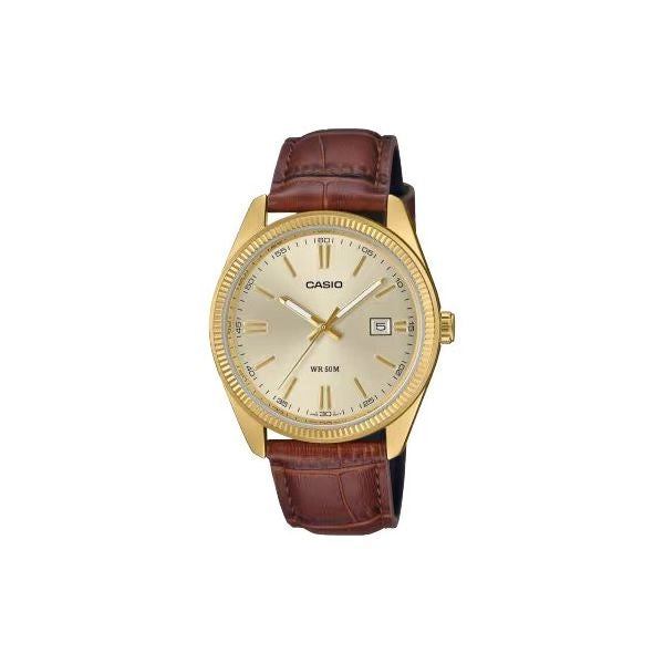Orologio casio mtp 1302pgl 9avef standard gold e brown