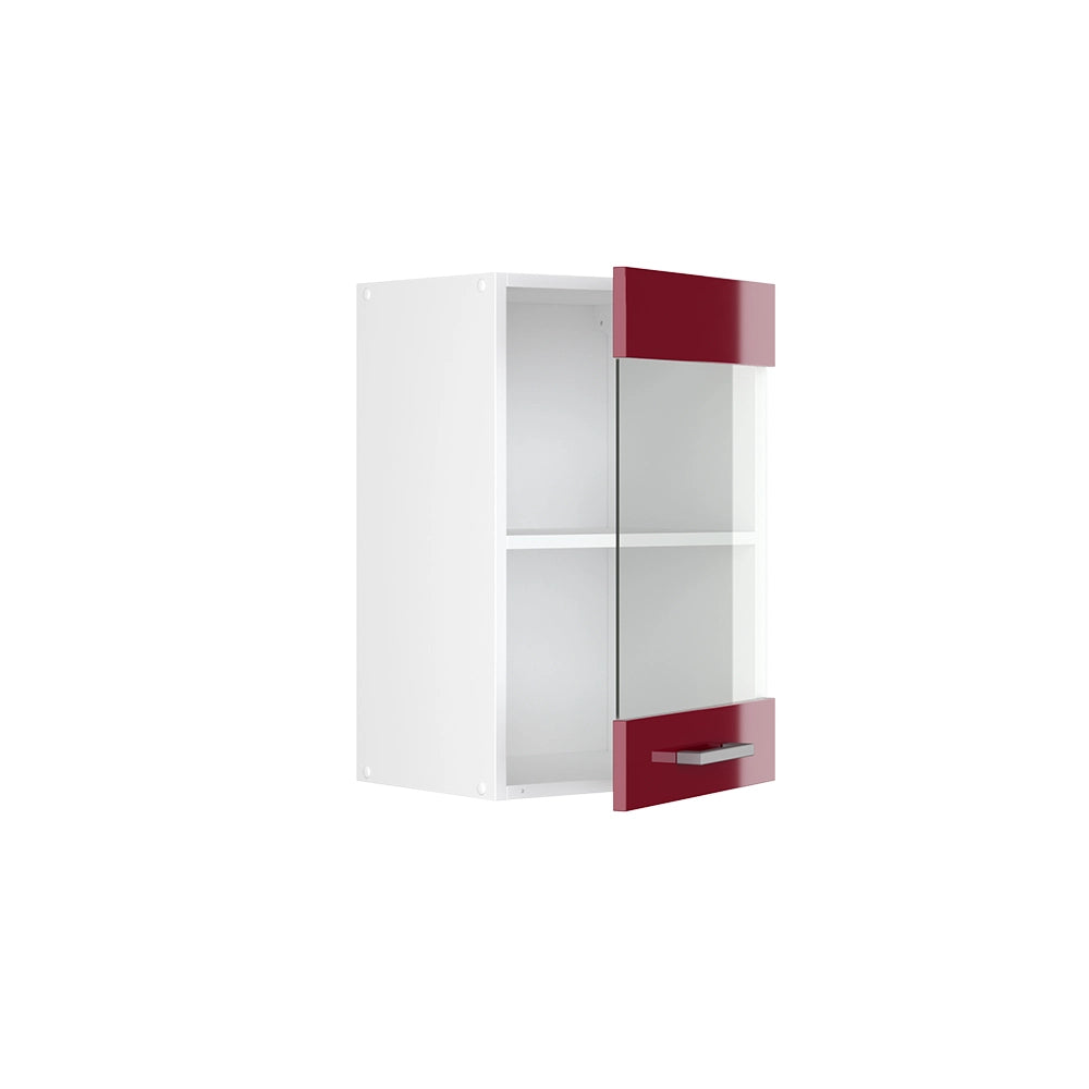 Vicco Mobile da cucina in vetro Rosso lucido 40 cm