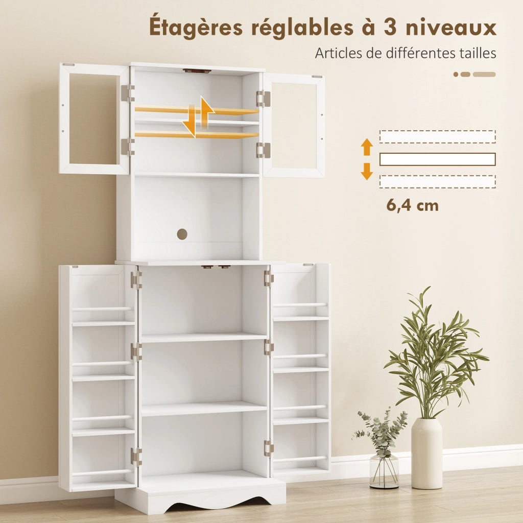 Armadio da cucina con ripiani e ante ¨C zephmum ¨C bianco 60x39.5x179.6 cm