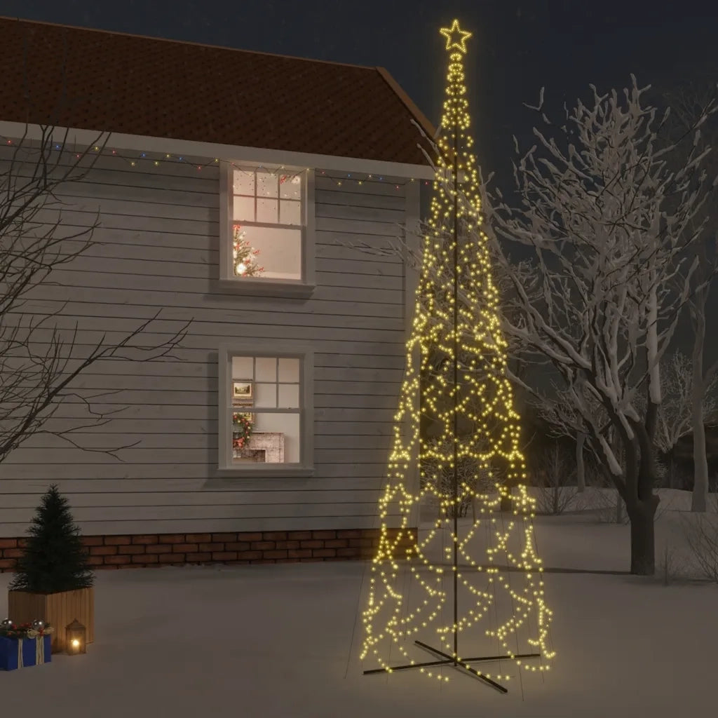 Albero di Natale | Decorazioni natalizie a Cono Bianco Caldo 3000 LED 230x800 cm