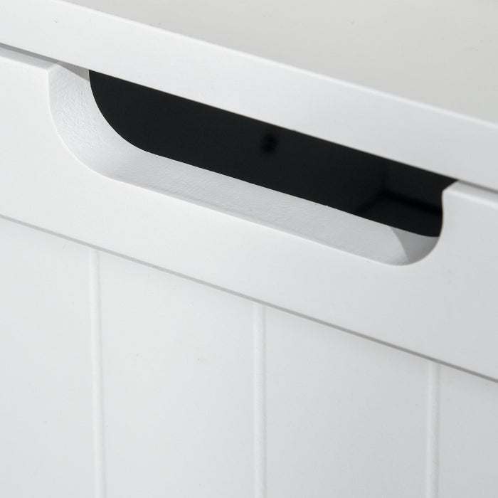 Mobiletto da Bagno 2 Ante 2 Cassetti 60x30x108,8 cm in MDF Bianco