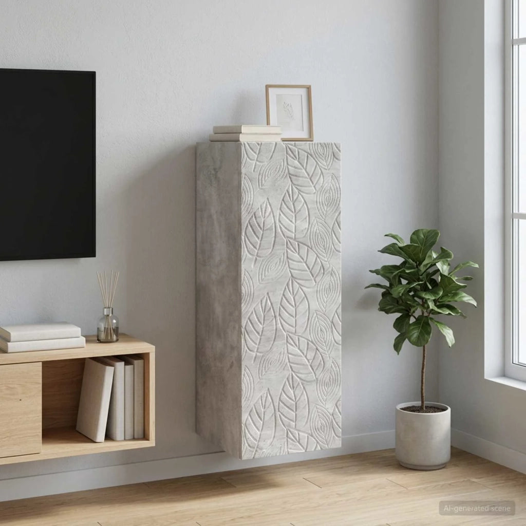 Mobiletto a muro Grigio Cemento 33 x 34,5 x 90 cm 898758