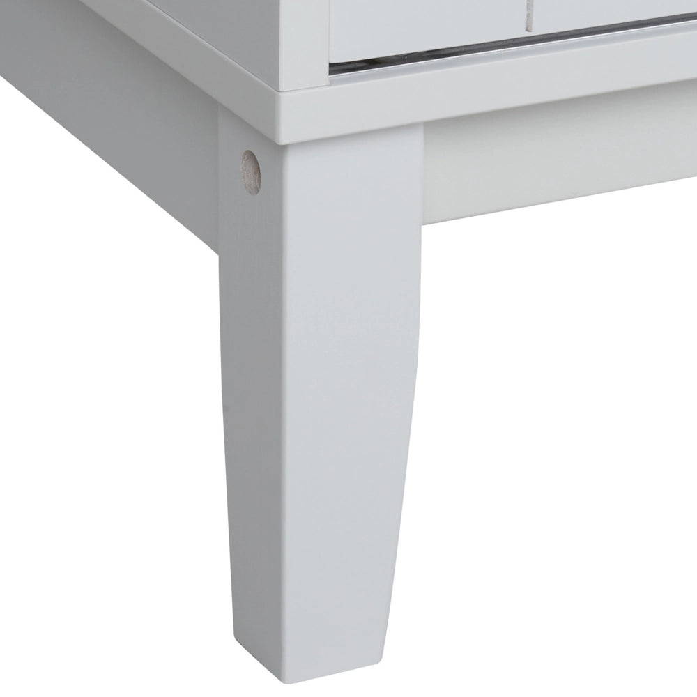 Mobiletto decorativo con vetrina in vetro bianco soggiorno stile elegante