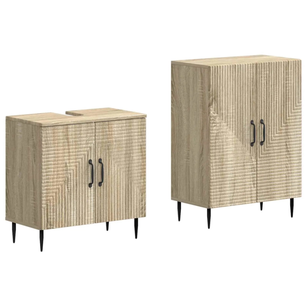 Set di Armadi da Bagno da 2 Pezzi HAARLEM Rovere Sonoma 3417614
