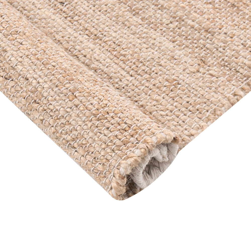 Tappeto beige e verde in juta 80 x 300 cm Rettangolare Tessuto Stile rustico Soggiorno Camera da letto