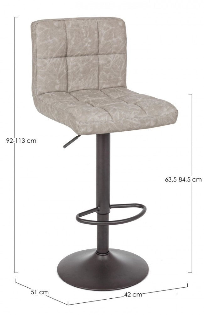 Set 2 Sgabelli Bar 42x51x92/113h cm Greyson Grigio Chiaro Vintage