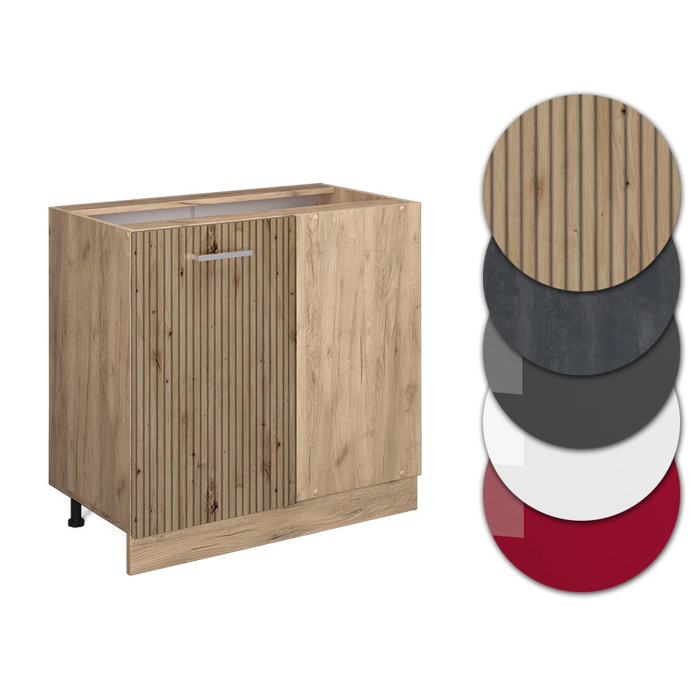 Mobile ad angolo cucina R-Line Rovere artigianale/Rovere dorato 86 cm, PL Rovere Vicco