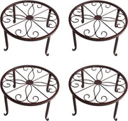 Set di 4 Sottopassi per Piante in Ferro (Rosso)