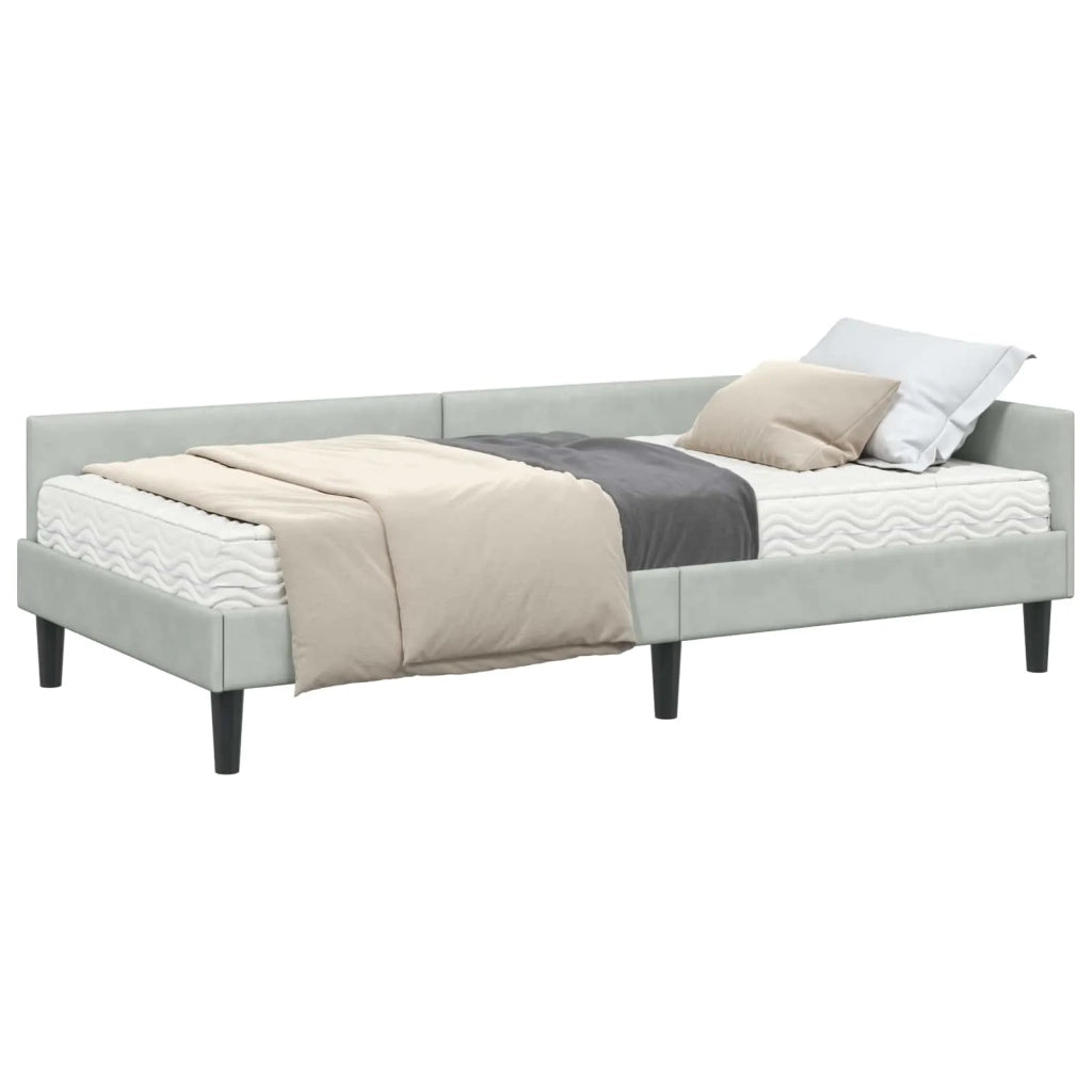 Struttura Letto Angolare con Materasso 2 pz-Giroletto con materasso Grigio chiaro 662560